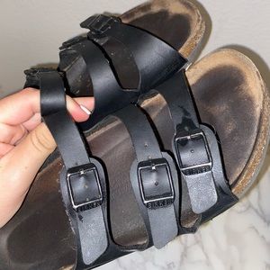 Black three strap birks